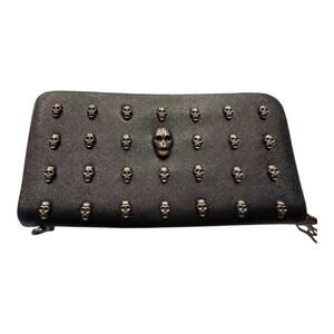 Thomas Wylde Zip Wallet - Skulls, missing strap